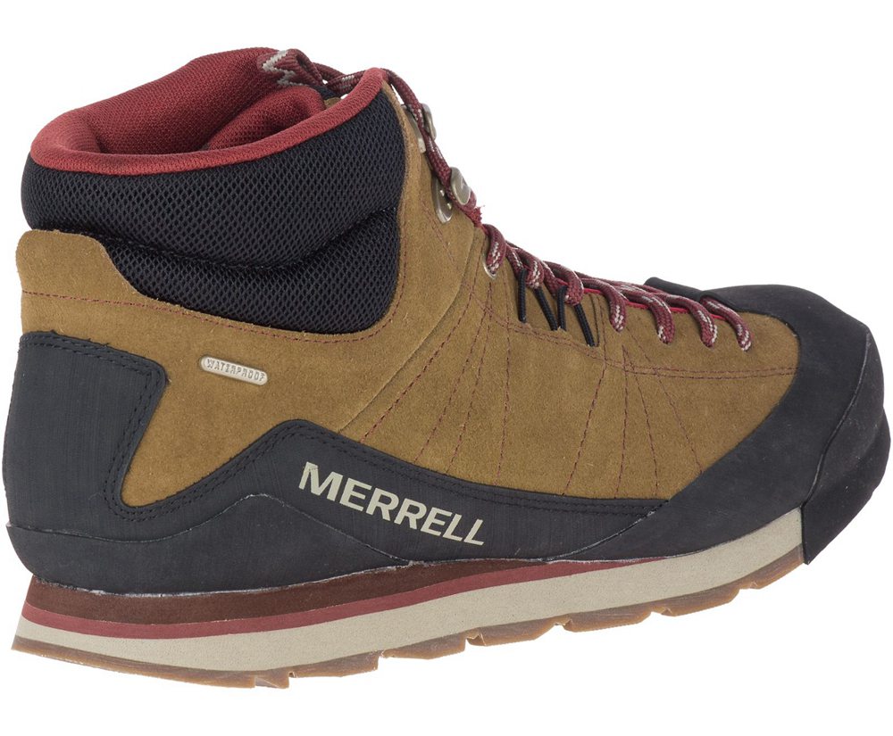 Merrell Boots Brown/Black - Catalyst Mid Suede Waterproof - Mens 02IOCKVRP